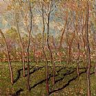 Winter Canvas Paintings - Trees in Winter View of Bennecourt